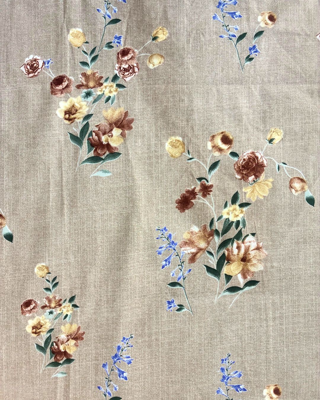 Chocolate Brown & Multicolor Floral King Size Bedsheets with Laced Pillow Covers HOME SAARTHI