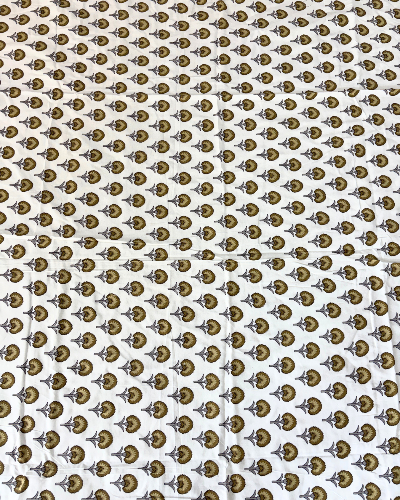 Beige & White Traditional Buta Print 3 Layered Mul-Mul Fabric Pure Cotton Double Sided Dohar HOME SAARTHI