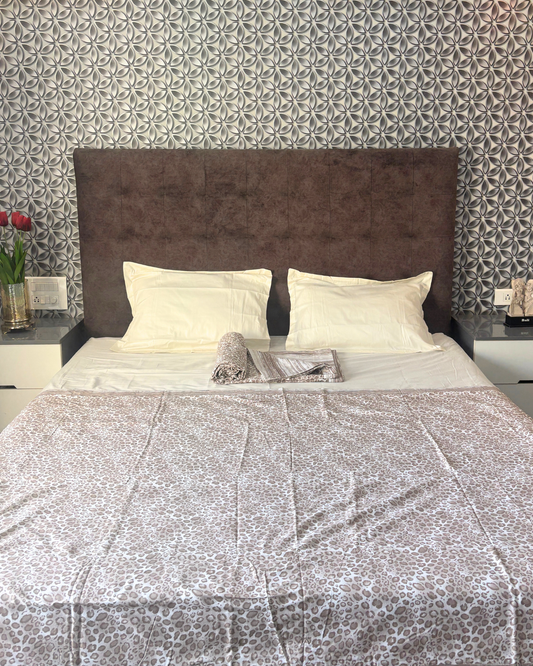 Striped & Cheetah Print 3 Layered Mul-Mul Fabric Pure Cotton Double Sided Dohar