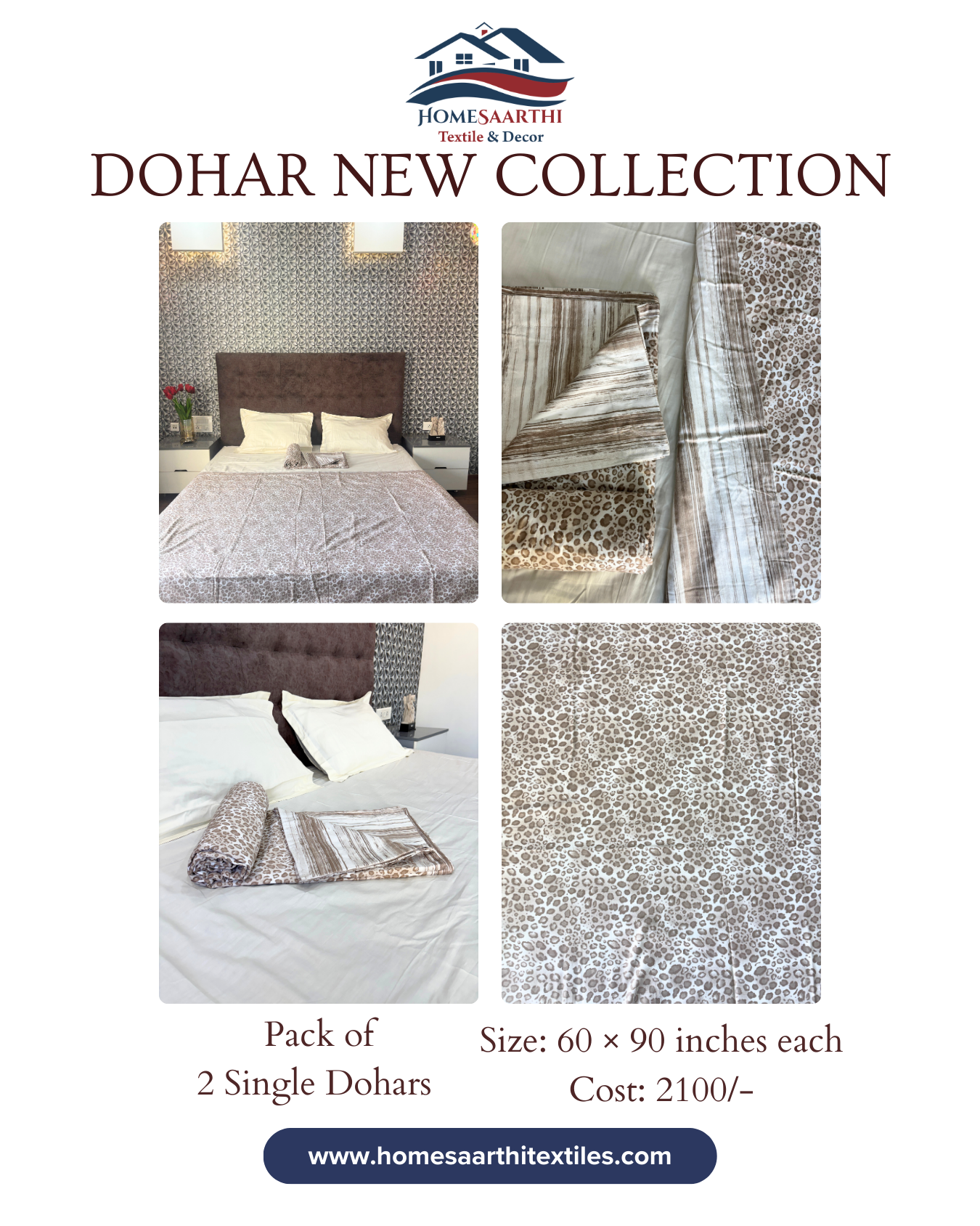 Striped & Cheetah Print 3 Layered Mul-Mul Fabric Pure Cotton Double Sided Dohar HOME SAARTHI