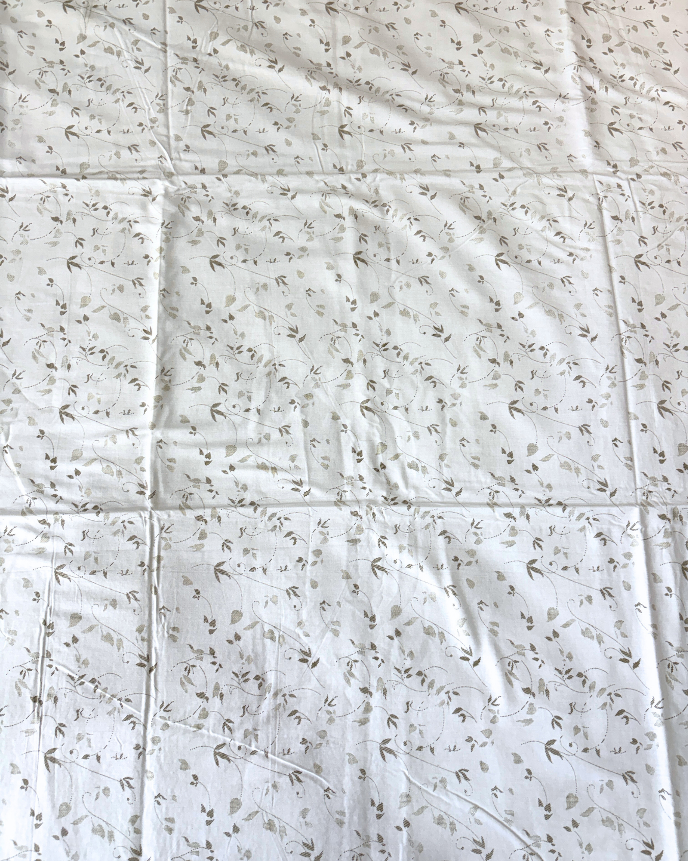 Beige & White Floral with Abstract Geometric Print 3 Layered Mul-Mul Fabric Pure Cotton Double Sided Dohar HOME SAARTHI