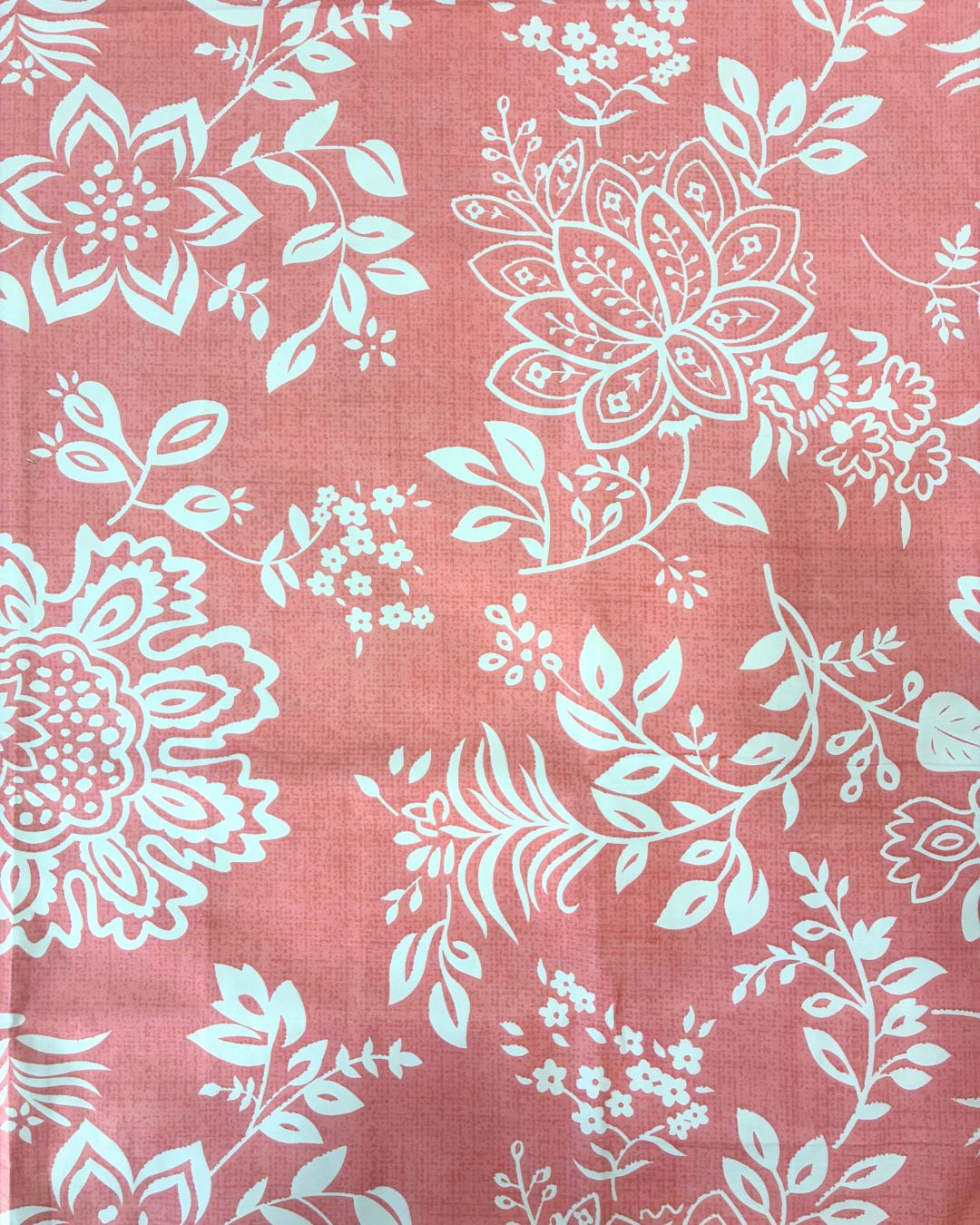 Pink & White Floral King Size Bedsheets with Laced Pillow Covers HOME SAARTHI