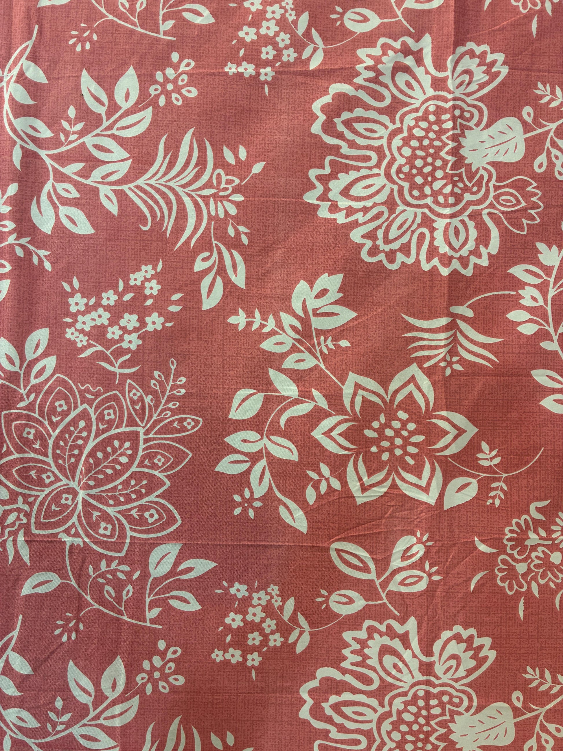 Dusty Rose Pink Floral King Size Bedsheets with Quilted Pillow Covers HOME SAARTHI